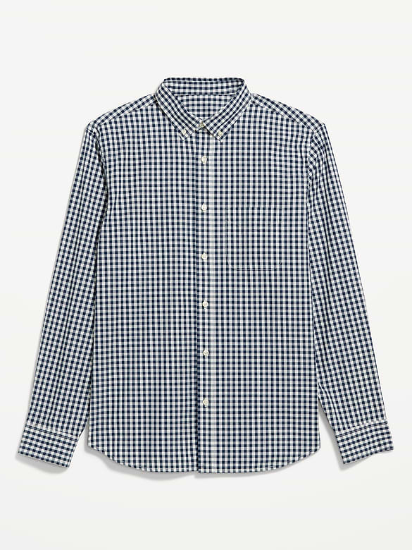 Chemise passe-partout coupe classique en popeline à carreaux