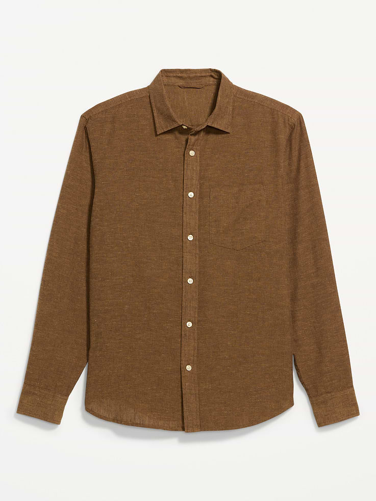 L'image numéro 4 présente Chemise coupe classique en mélange de lin