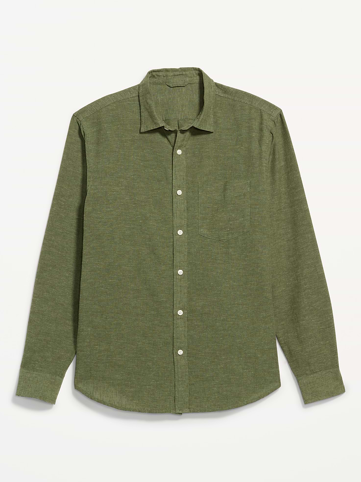 Image number 4 showing, Classic Fit Linen-Blend Shirt