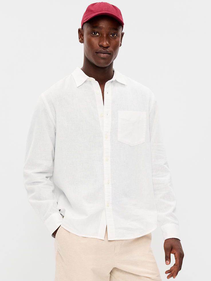 Image number 1 showing, Classic Fit Linen-Blend Shirt