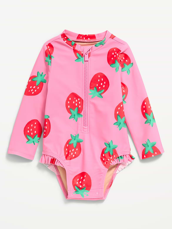 Maillot de bain anti-UV une-pièce à manches longues pour bébé