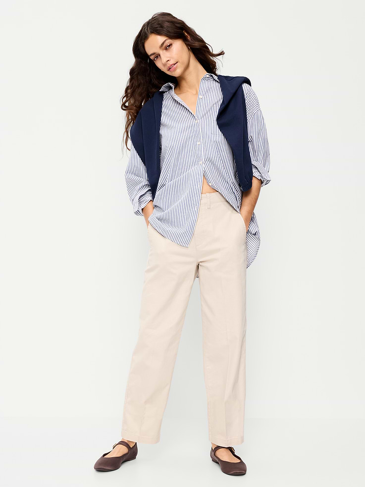 Image number 1 showing, High-Waisted OGC Chino Full Length Straight Pants