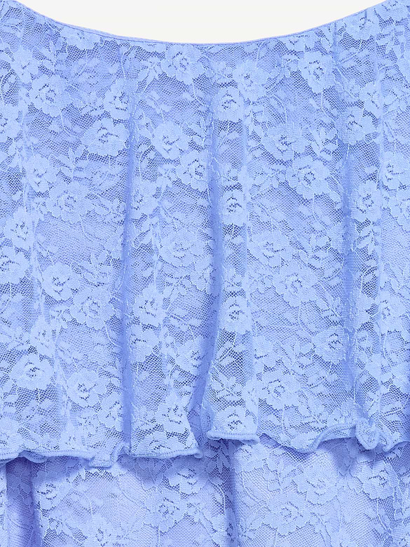 Haut sans manches en dentelle à volants étagés