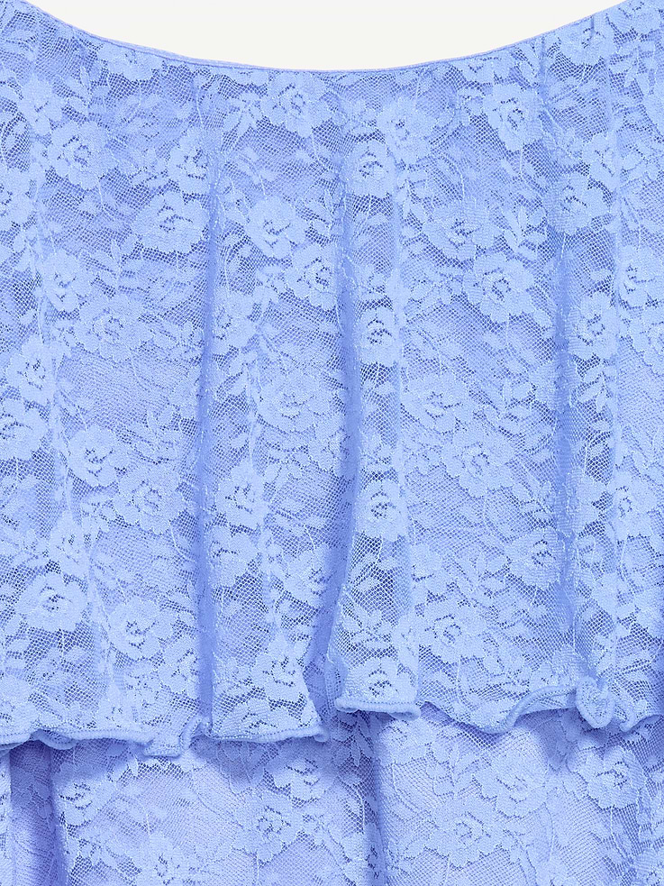 L'image numéro 4 présente Haut sans manches en dentelle à volants étagés