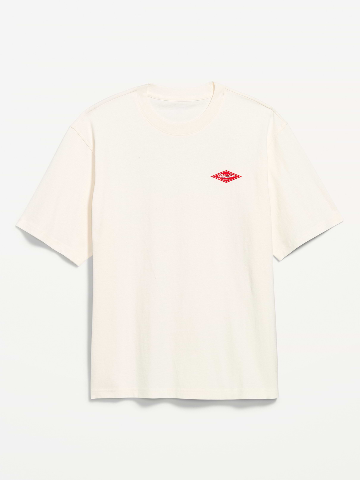 Image 1 of 2, rib-knit collar, short sleeves, graphic varies, Product #881006