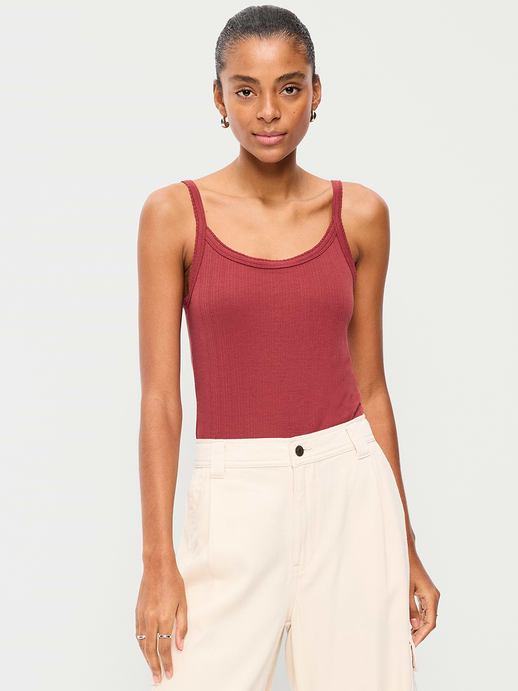 Image number 1 showing, Pointelle Cami Tank Top