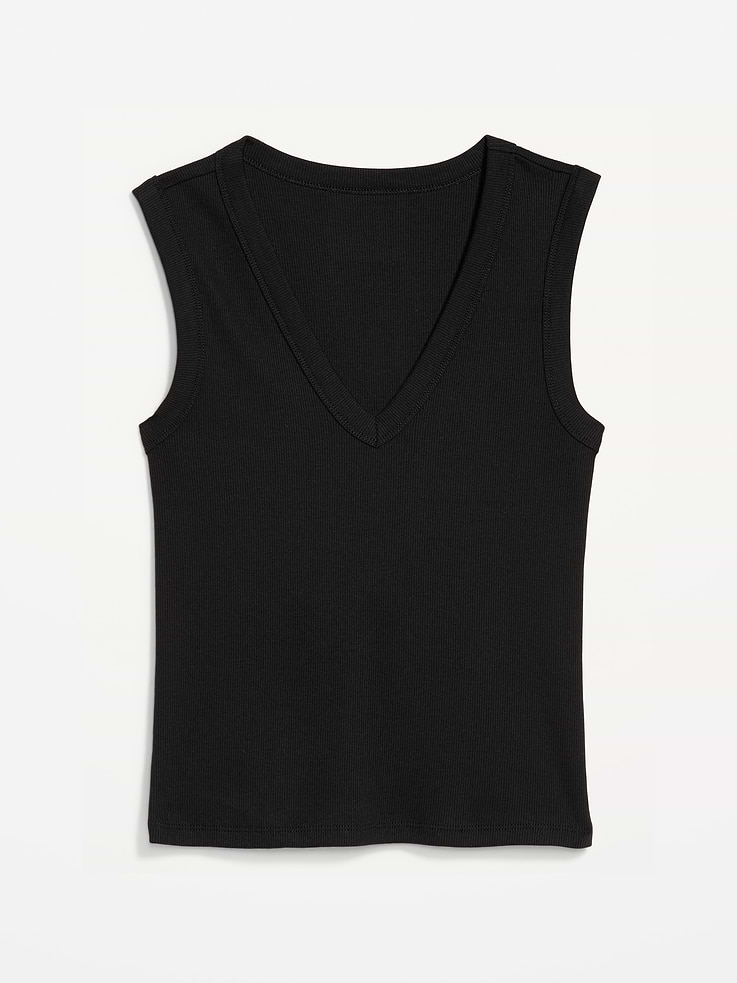L'image numéro 4 présente Camisole courte moulante à encolure en V