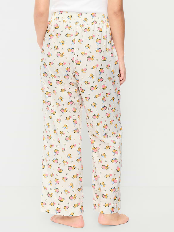 High-Waisted Poplin Pajama Pant