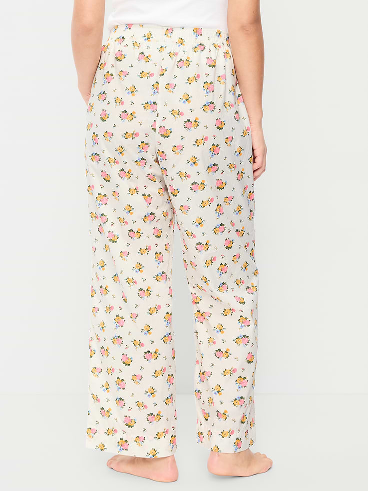 Image number 5 showing, High-Waisted Poplin Pajama Pant