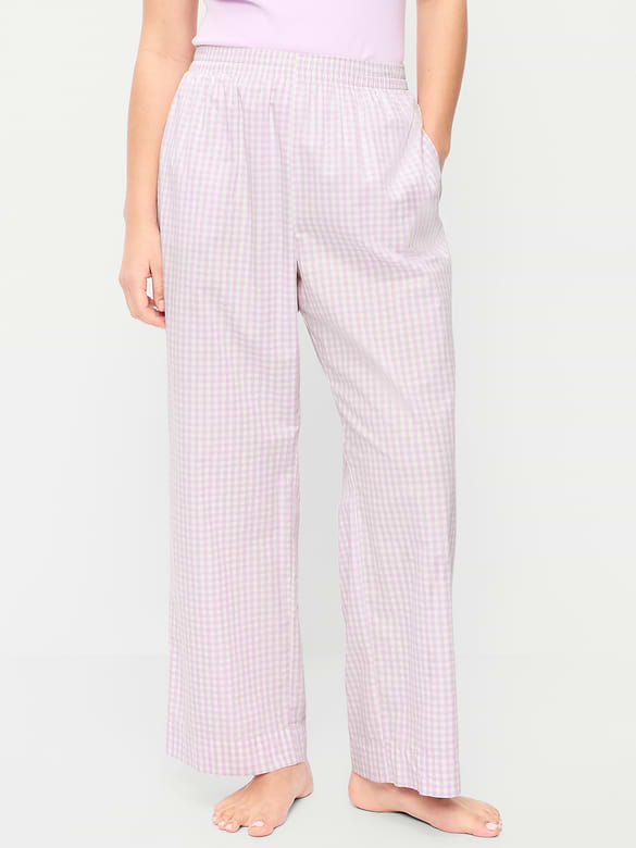 High-Waisted Poplin Pajama Pant
