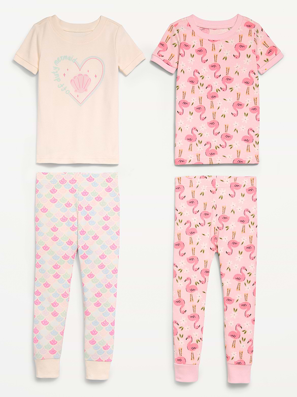 Printed Snug-Fit Pajama 4-Piece for Toddler & Baby