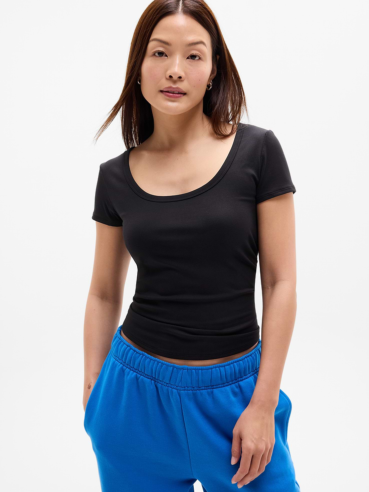 Image number 1 showing, Signature Rib Scoop Tee