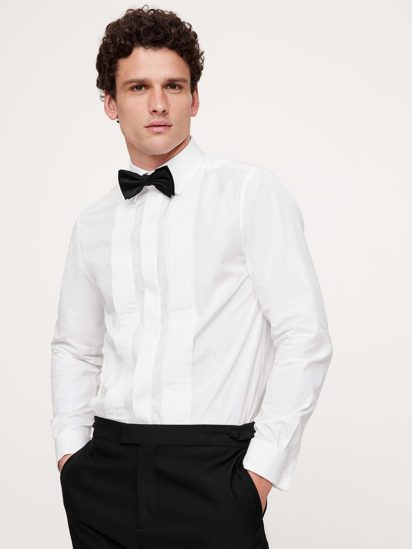 Image number 1 showing, Slim Pleated Tuxedo Shirt