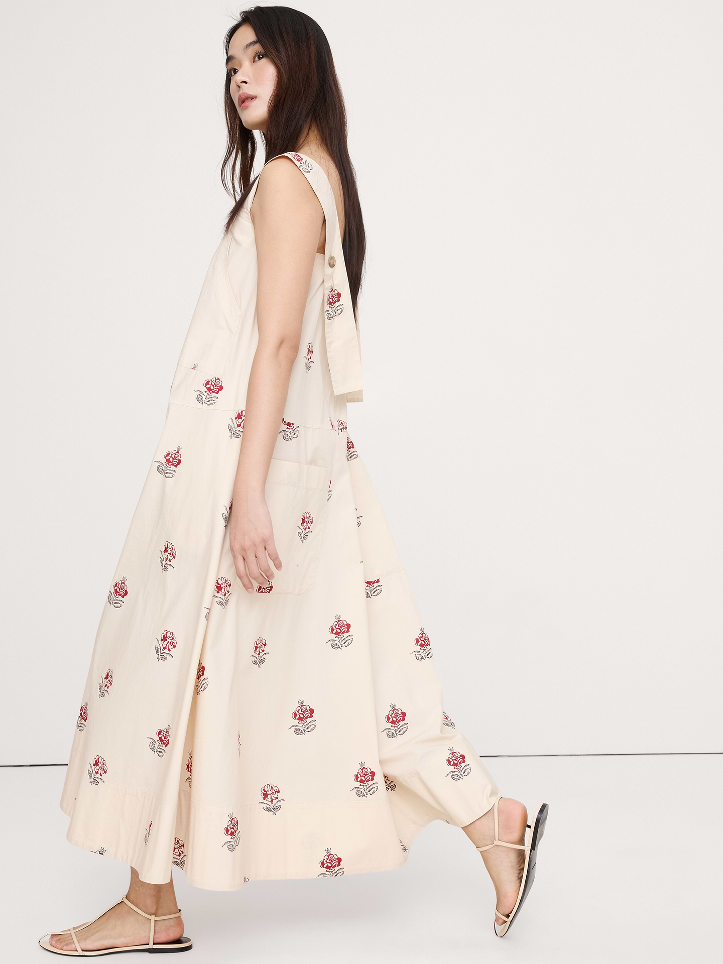 Image number 4 showing, Square-Neck Apron Maxi Dress
