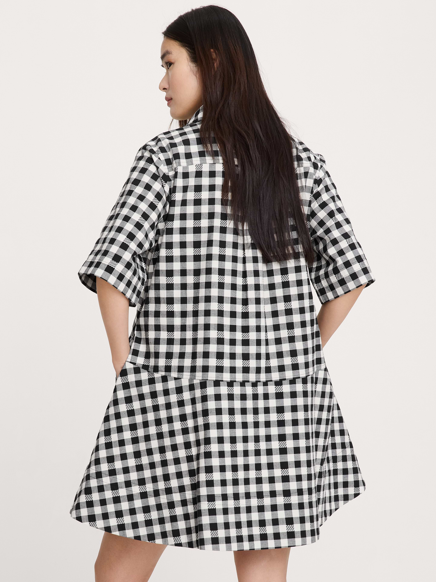 Image number 3 showing, Cotton Poplin Trapeze Mini Shirt Dress