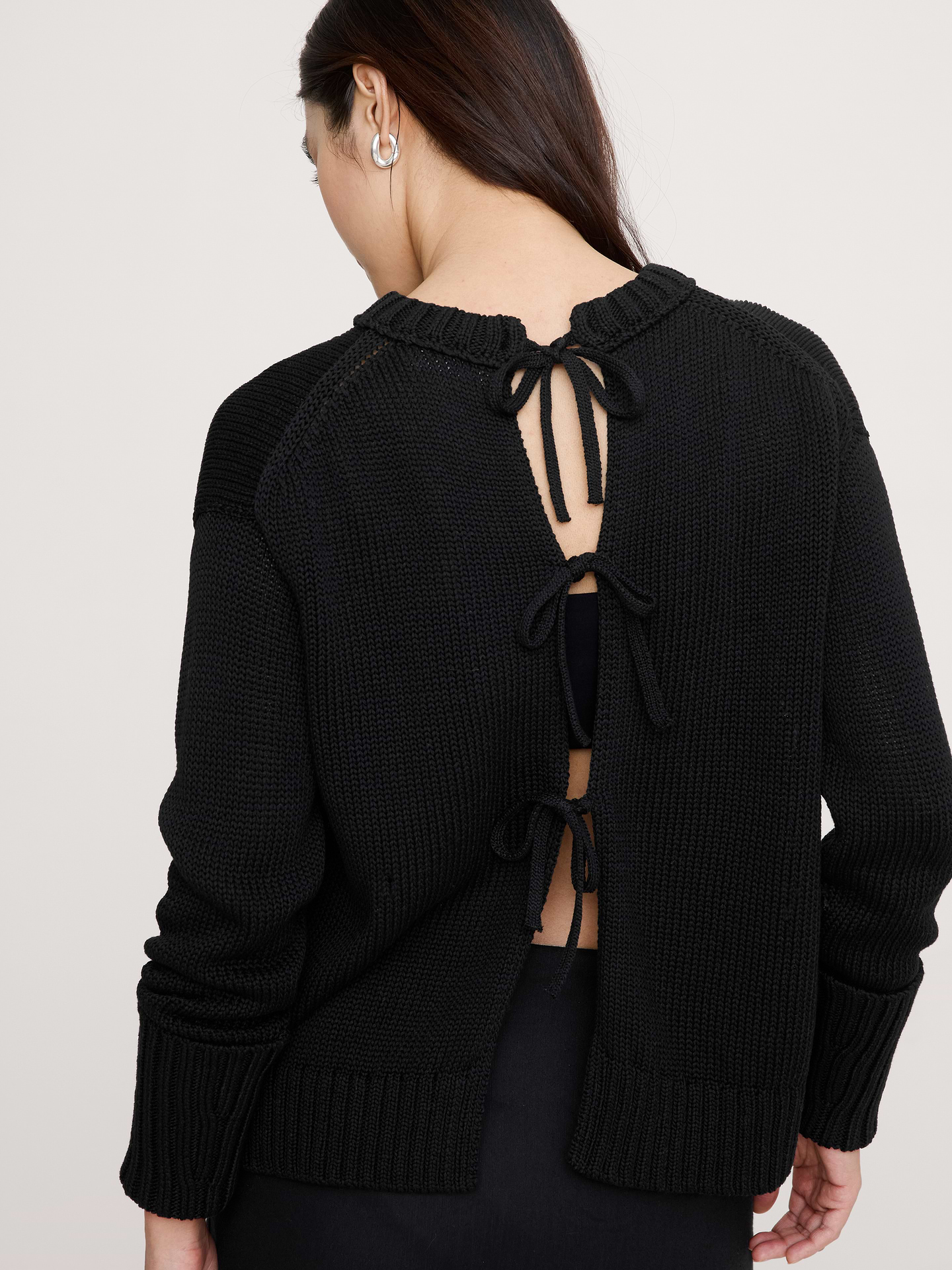 Image number 3 showing, Cotton Tie-Back Sweater