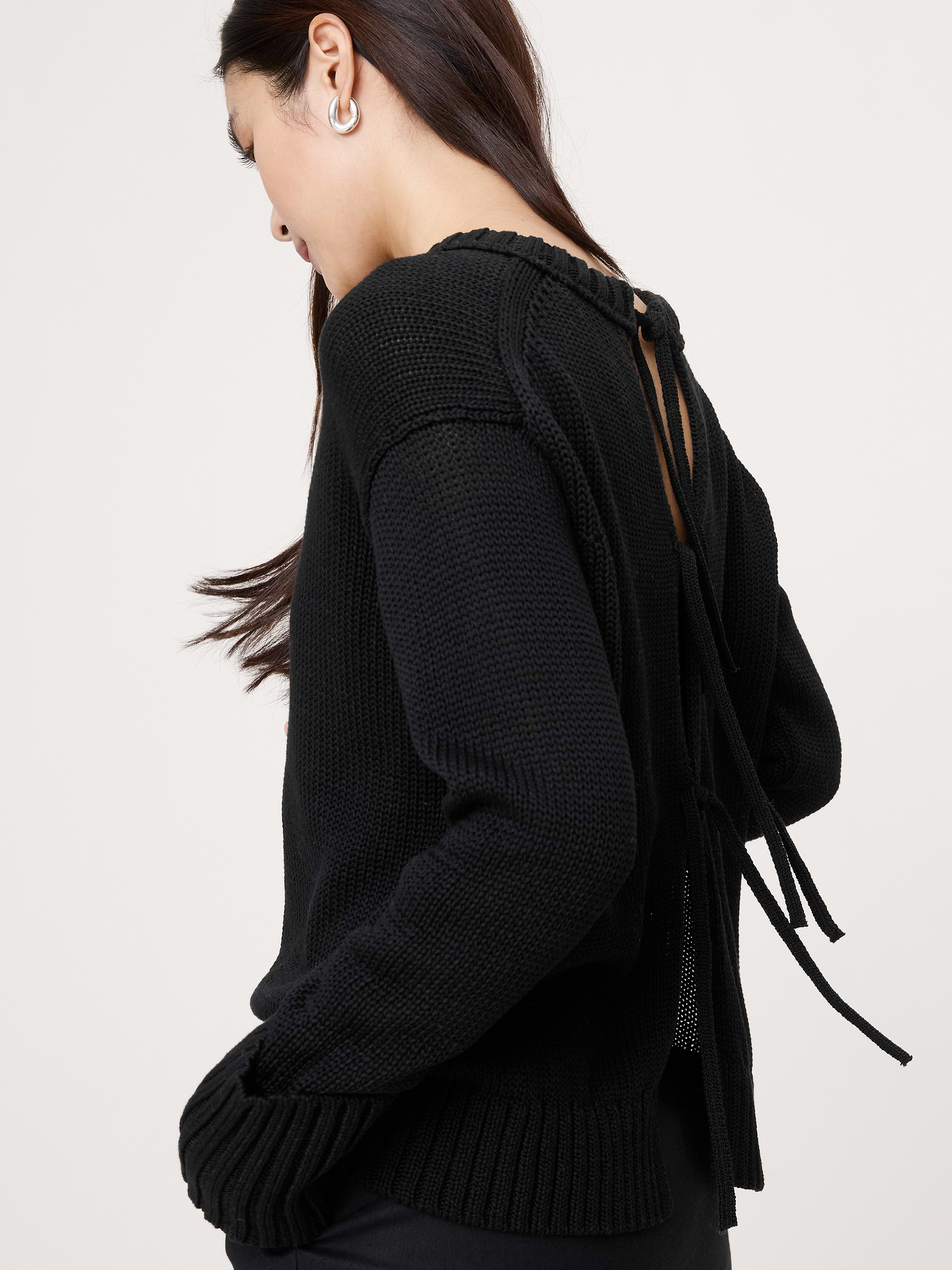 Image number 4 showing, Cotton Tie-Back Sweater