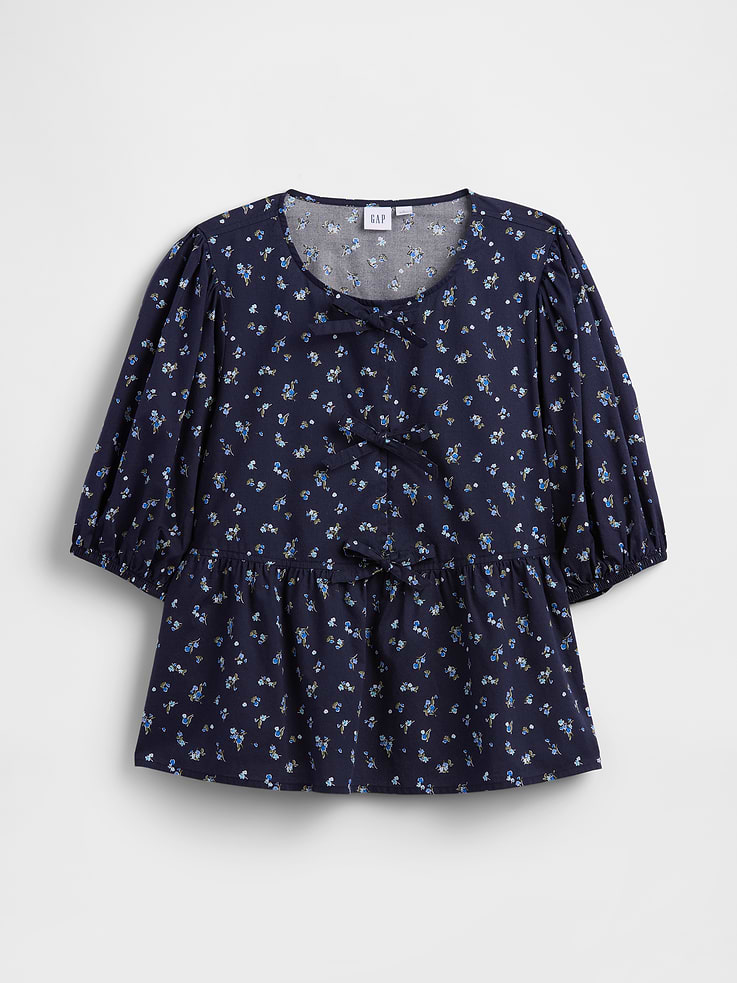 Image number 5 showing, Puff Sleeve Tie-Front Top
