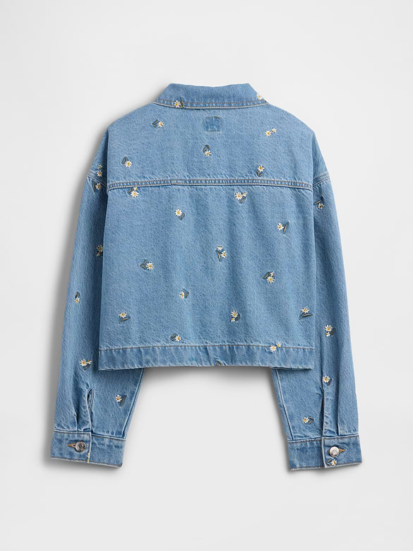 Kids Relaxed Embroidered Denim Jacket