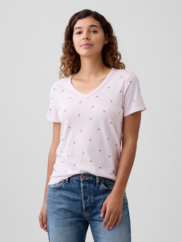 Image number 1 showing, Favorite Print V-Neck T-Shirt