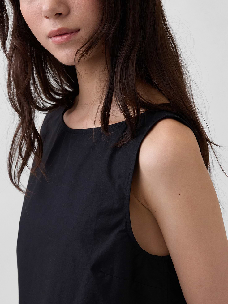 Image number 4 showing, Poplin Boatneck Shell Tank Top
