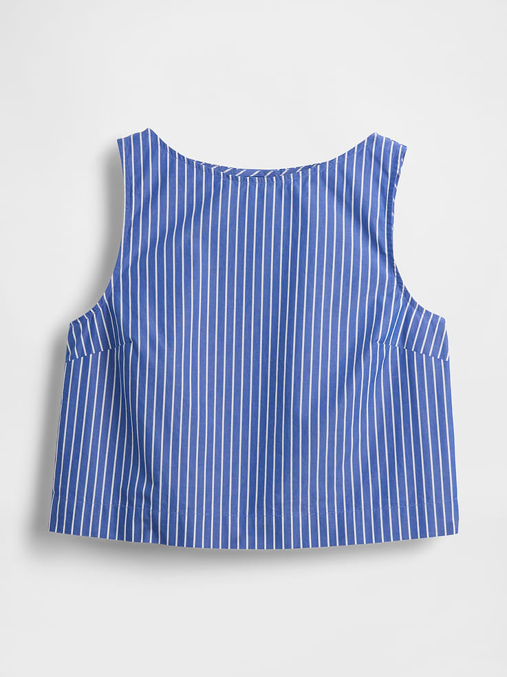 Image number 6 showing, Poplin Boatneck Shell Tank Top