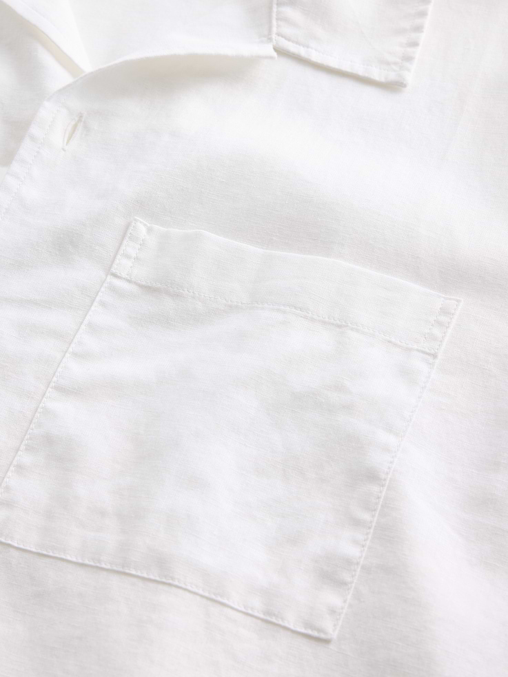 Image number 4 showing, Linen-Cotton Relaxed Straight-Hem Shirt