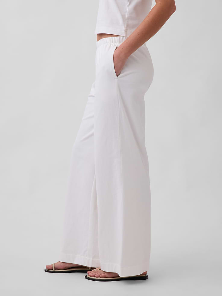 Image number 3 showing, Knit Wide-Leg Pants