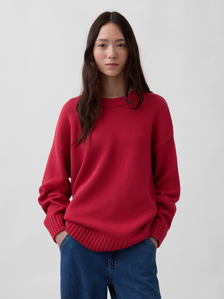 Image number 1 showing, 100% Cotton Oversized Sweater