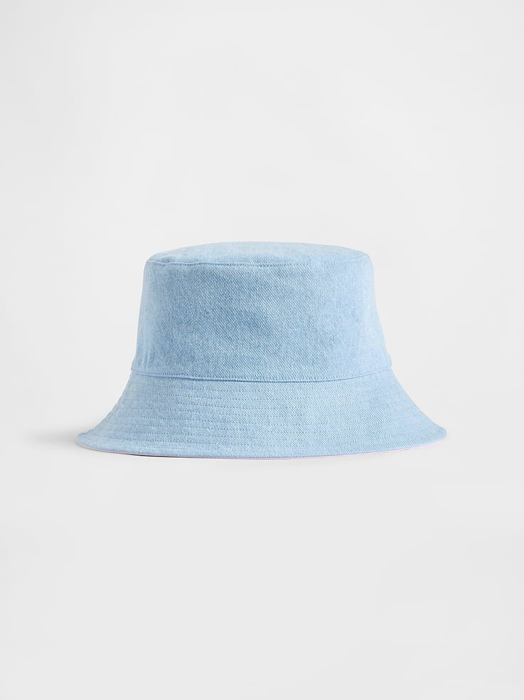 Image number 1 showing, Kids Reversible Denim Bucket Hat
