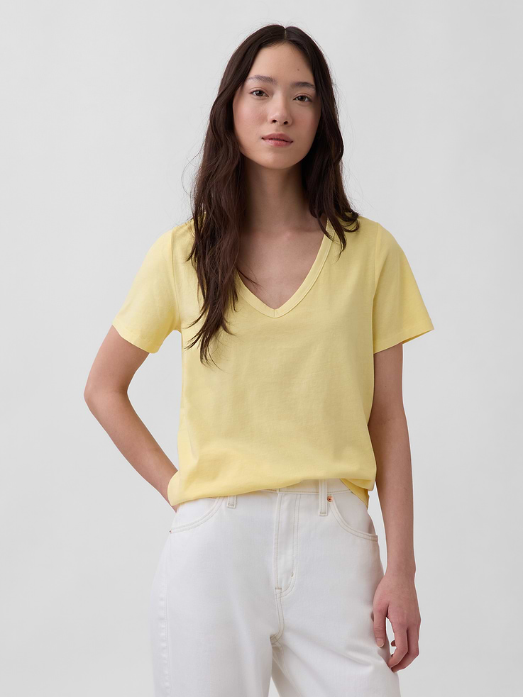 Image number 1 showing, Organic Cotton VintageSoft V-Neck T-Shirt