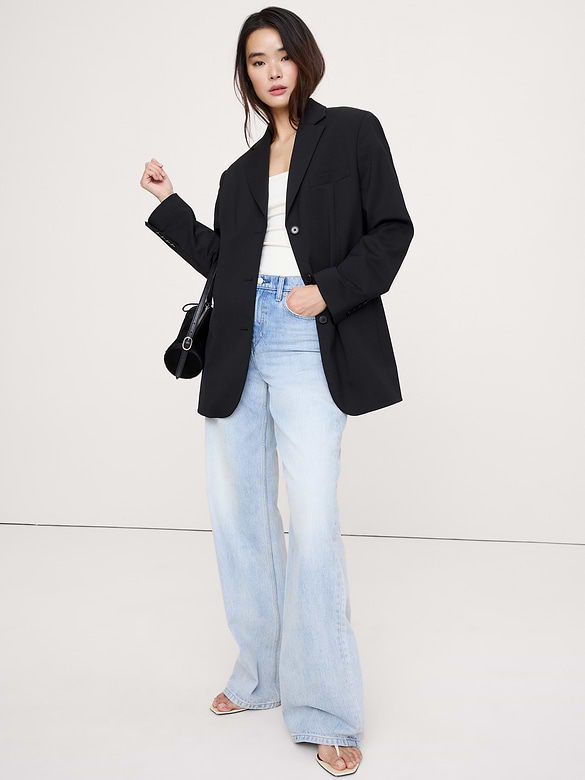 Oversized Twill Blazer