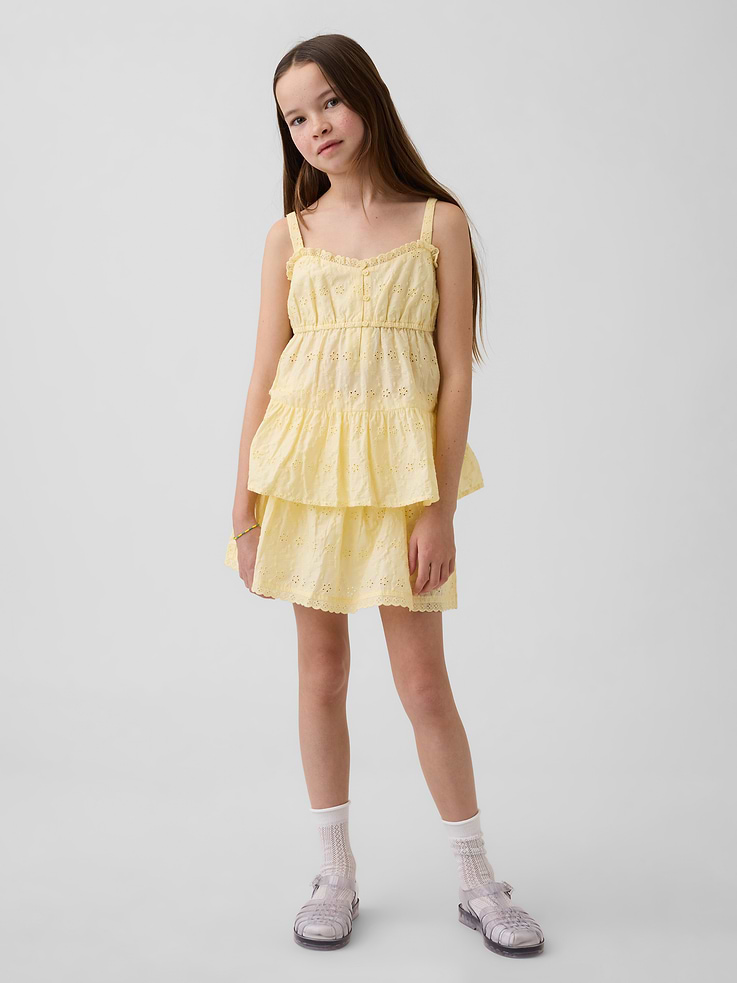 Image 4 of 5, Kids Tiered Eyelet Tank Top