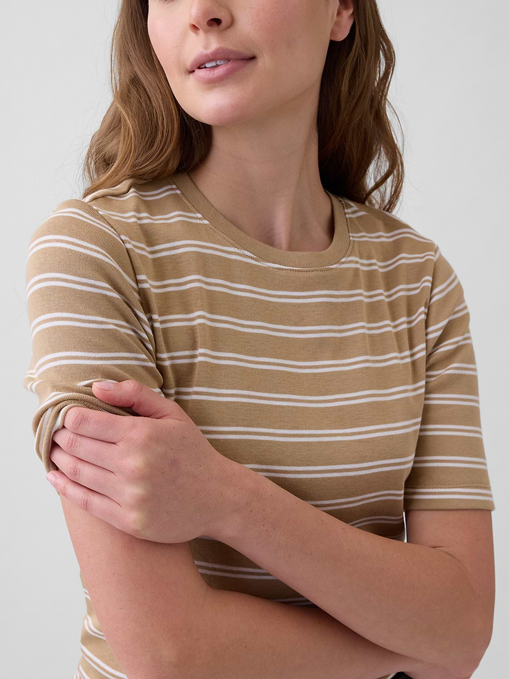 Image 4 of 5, Modern Ribbed Crewneck T-Shirt