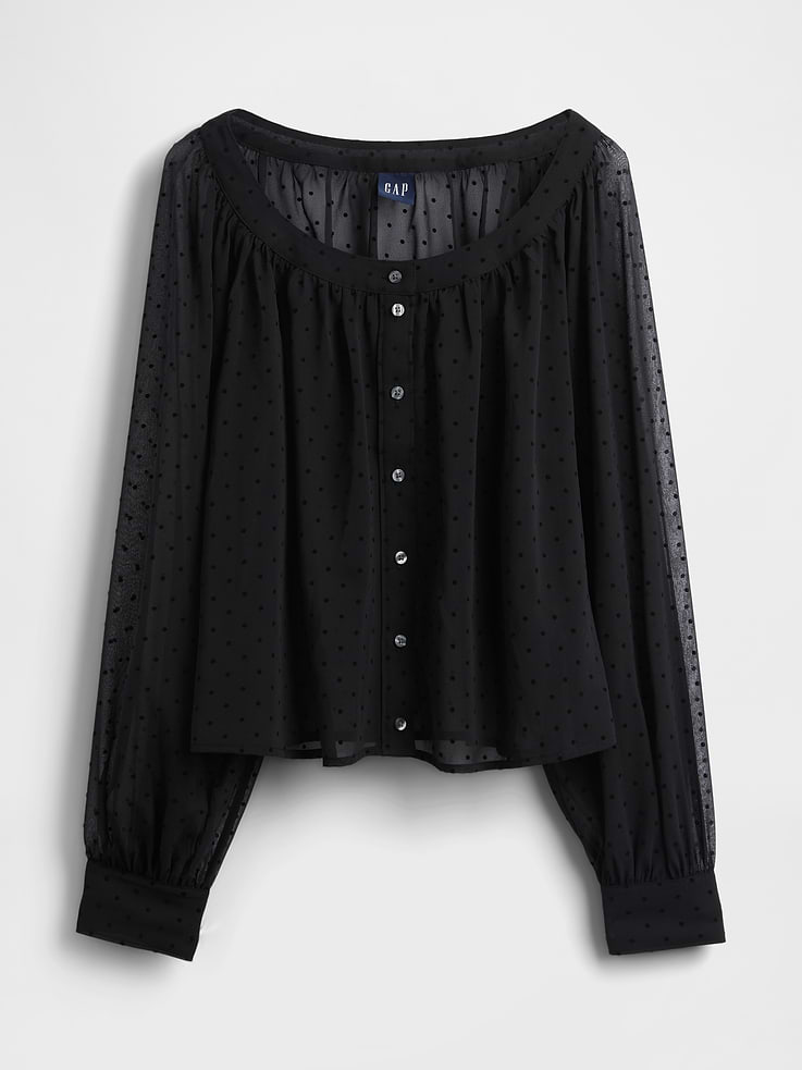 Image number 5 showing, Sheer Button-Front Top