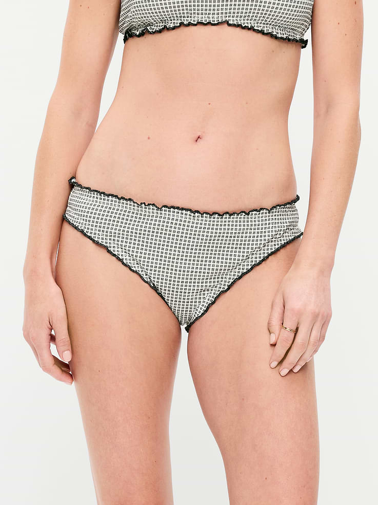 Image number 1 showing, Mid-Rise Ruffle Trim Swim Bottoms