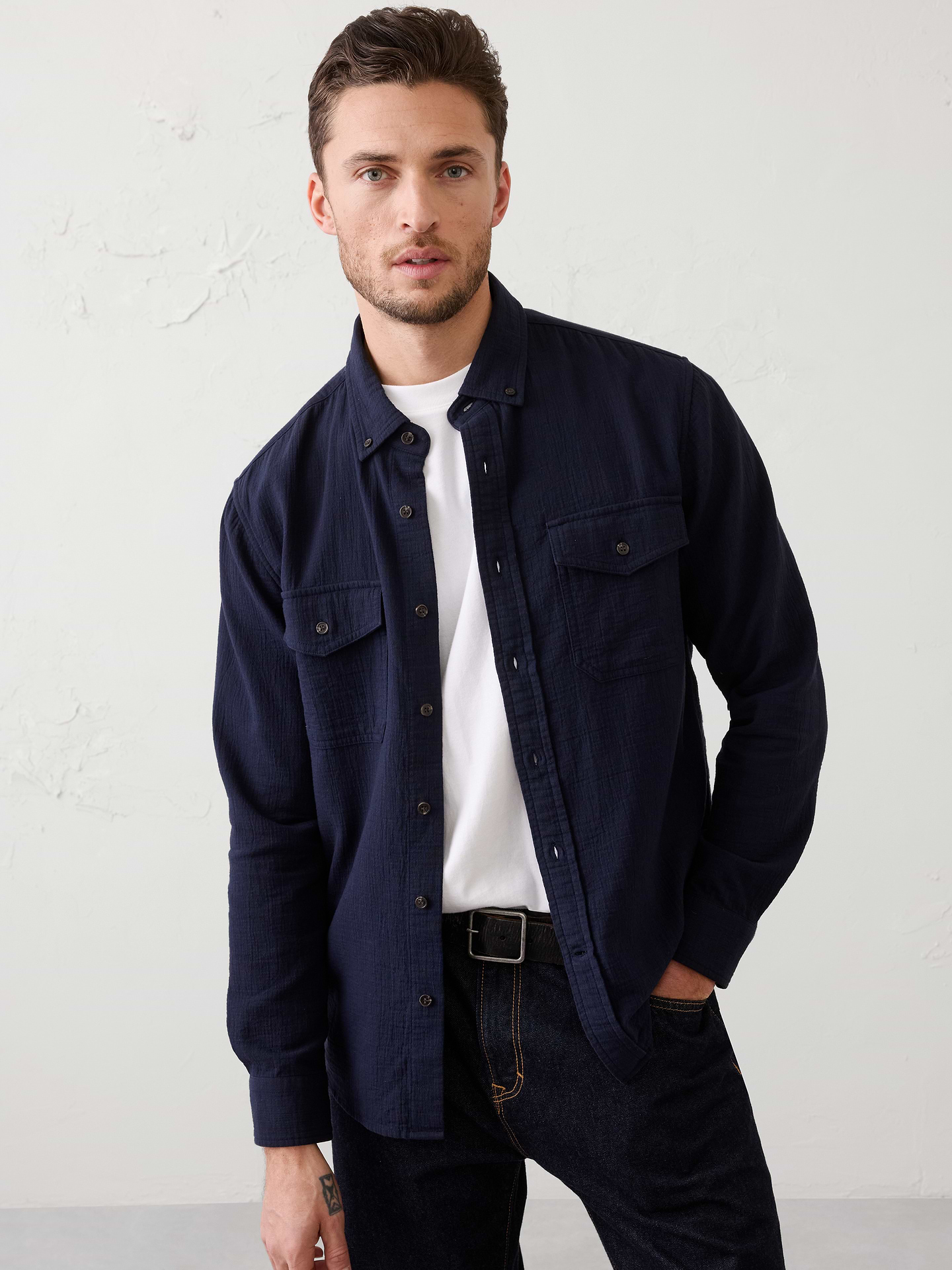 Image number 1 showing, Standard-Fit Double Weave Shirt