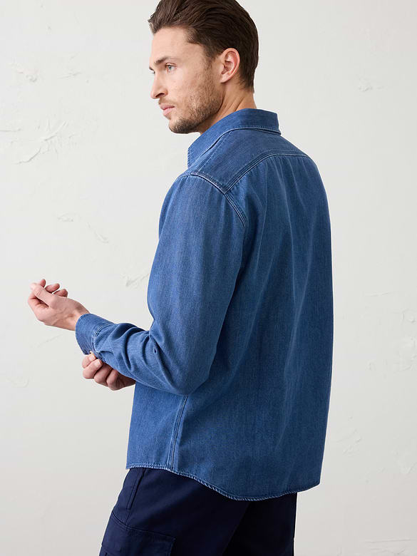 Standard-Fit Vintage Denim Shirt