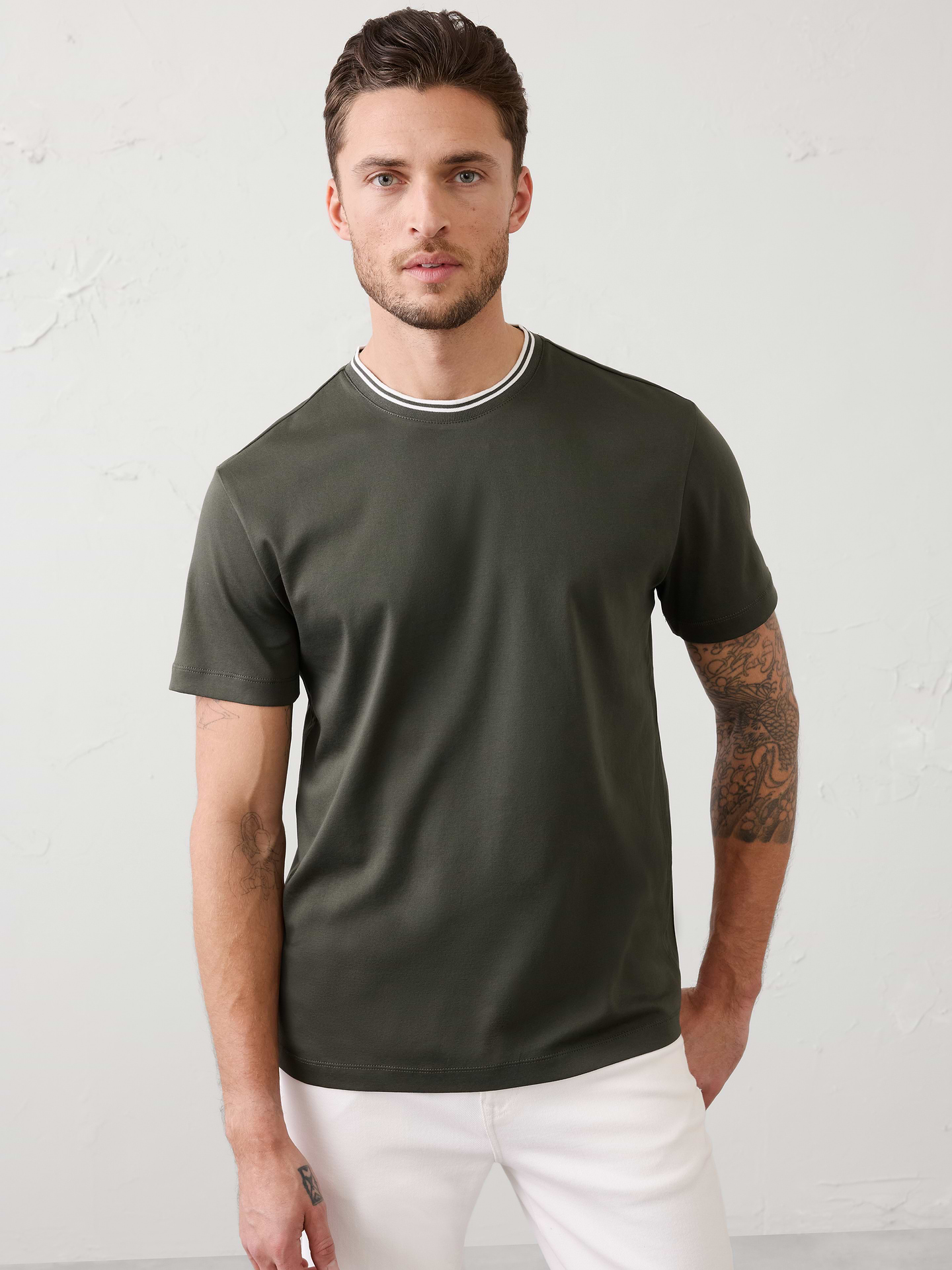 Image number 1 showing, Slim-Fit Luxe Touch Crew-Neck Shirt