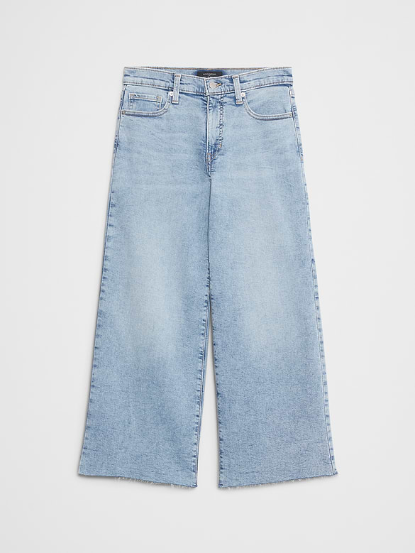 Wide-Leg High-Rise Cropped Jean