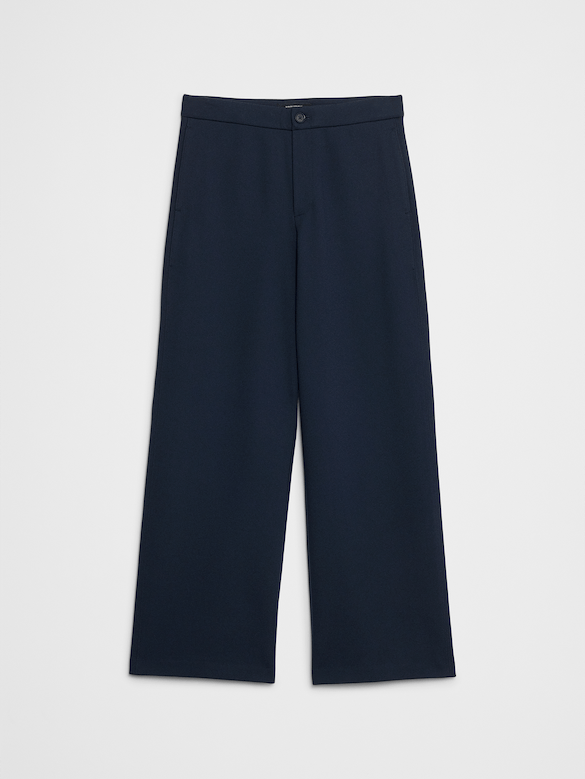 Wide-Leg High-Rise Ponte Pant