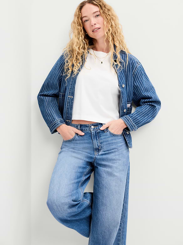 Vintage Crew-Neck Oversized Crop T-Shirt