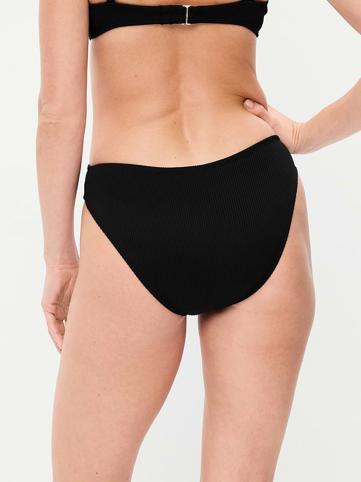Image number 2 showing, Ribbed Mid-Rise Bikini Swim Bottoms