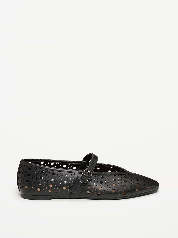 Image number 4 showing, Perforated Mary Jane Ballet Flats for Women