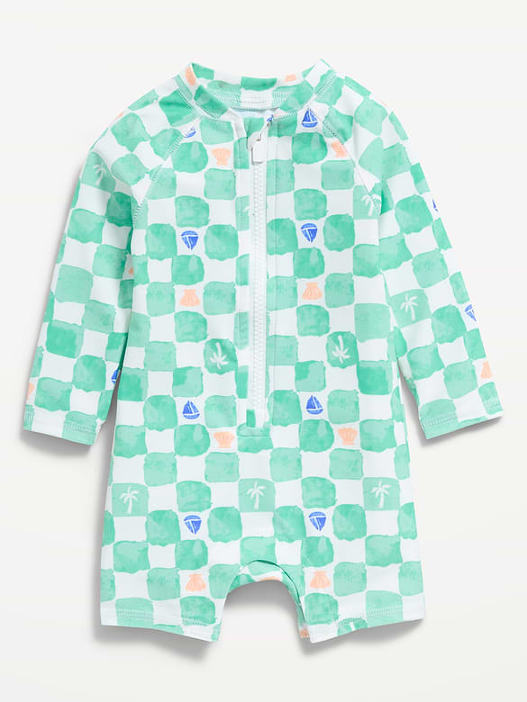 Printed Swim Rashguard Bodysuit for Baby