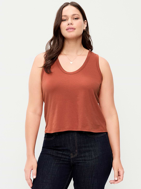 Relaxed Scoop-Neck Tank Top
