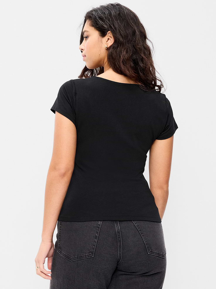 Image number 7 showing, Hug Double-Layer Scoop-Neck Top