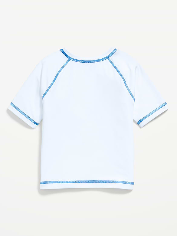 Short-Sleeve Graphic Rashguard Swim Top for Toddler Boys