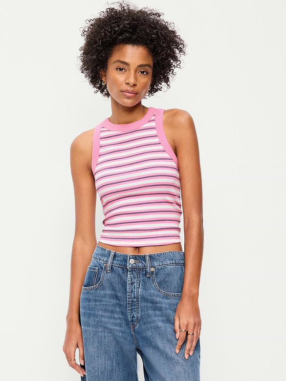 Camisole moulante à bords contrastants