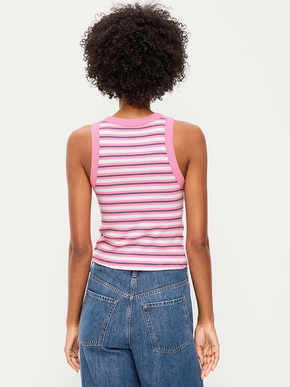 Camisole moulante à bords contrastants